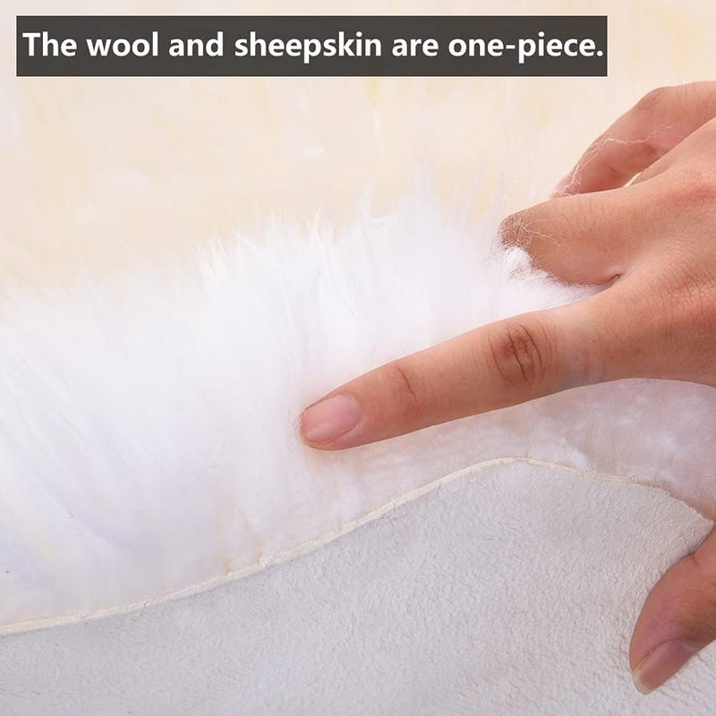 LLB Auto Center Console Cover Pad Universal Fit for SUV/Truck/Car, Genuine Sheepskin Wool Fur Car Armrest Seat Box Cover, Furry Fluffy Auto Armrest Cover Protector (White) - Image 5